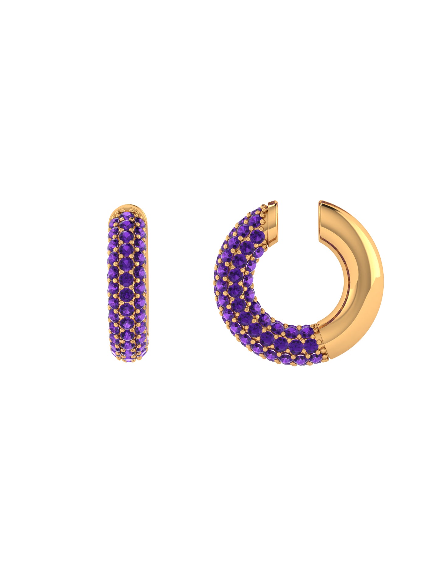 PAVE AMETHYST EAR CUFF - SINGLE