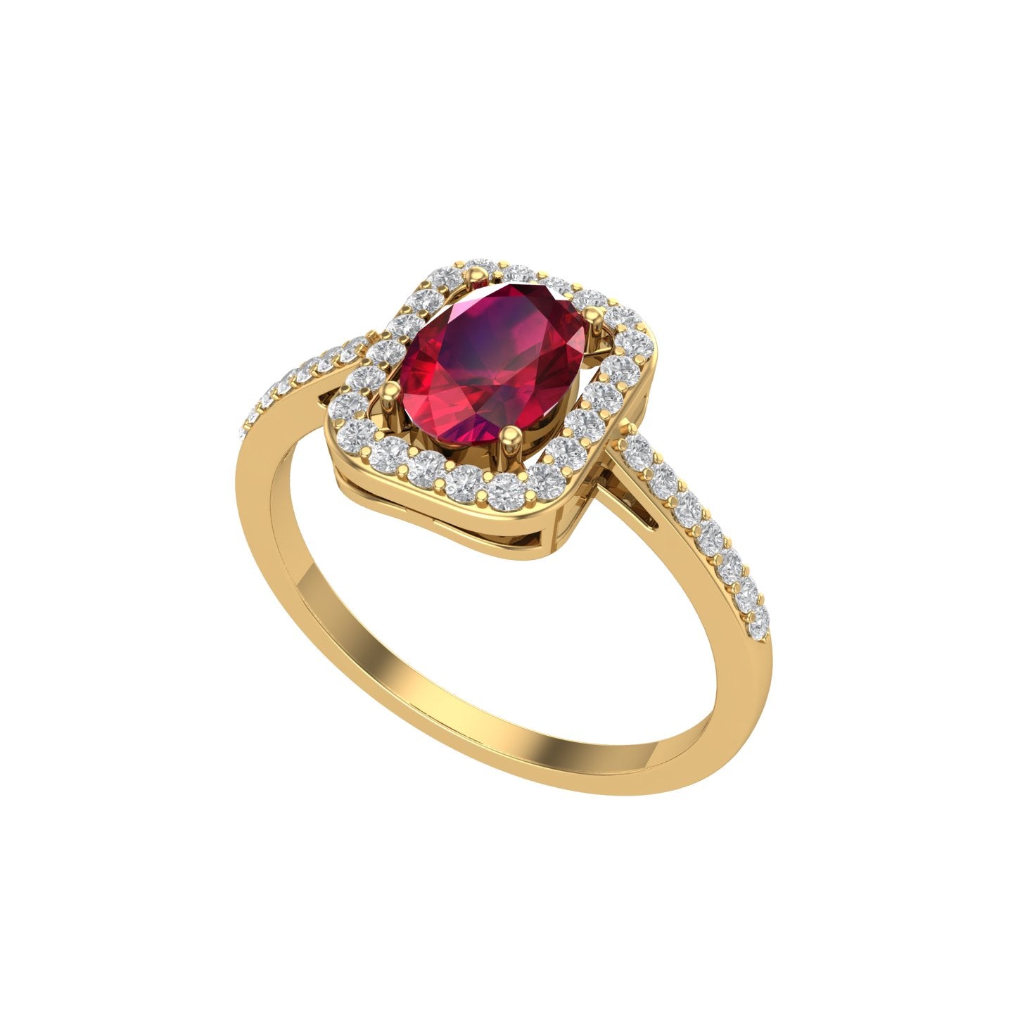 Ruby Solitaire Engagement Ring