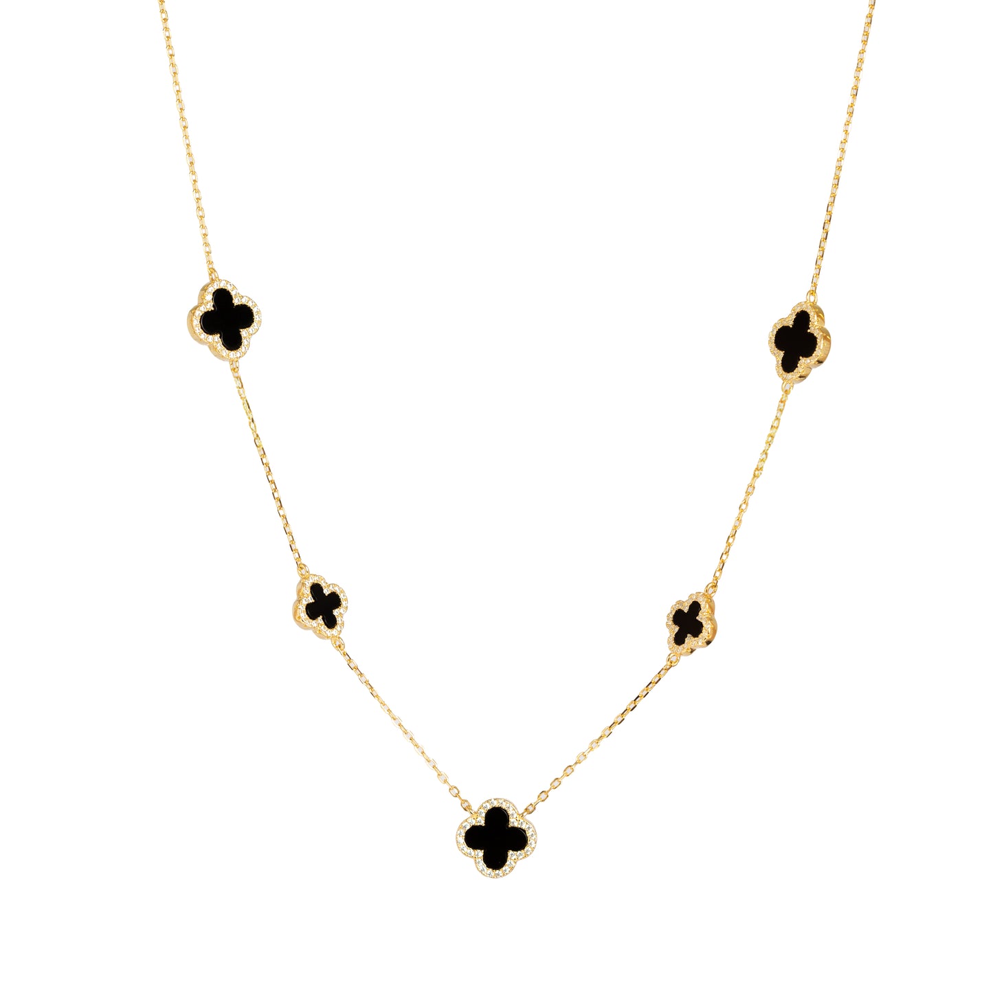Collar 5 Treboles Zirconias.