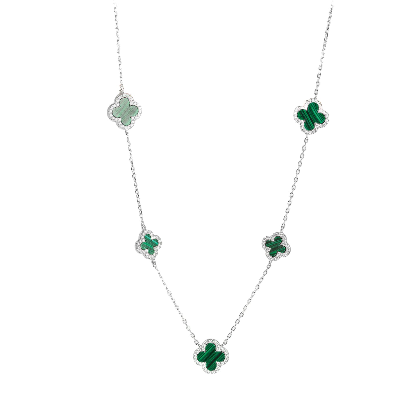 Collar 5 Treboles Zirconias.
