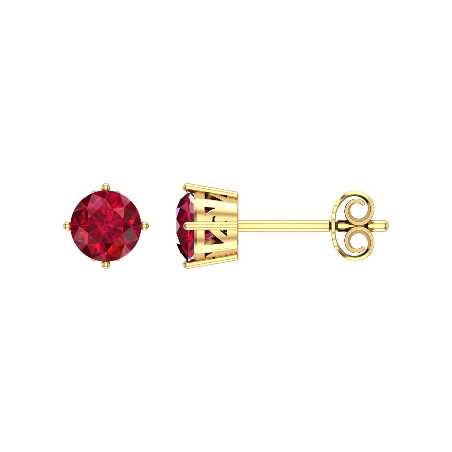SOLID RUBY STUD EARRINGS