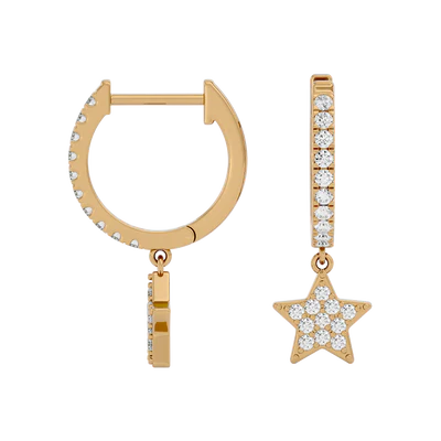 STAR DANGLE HUGGIE EARRINGS