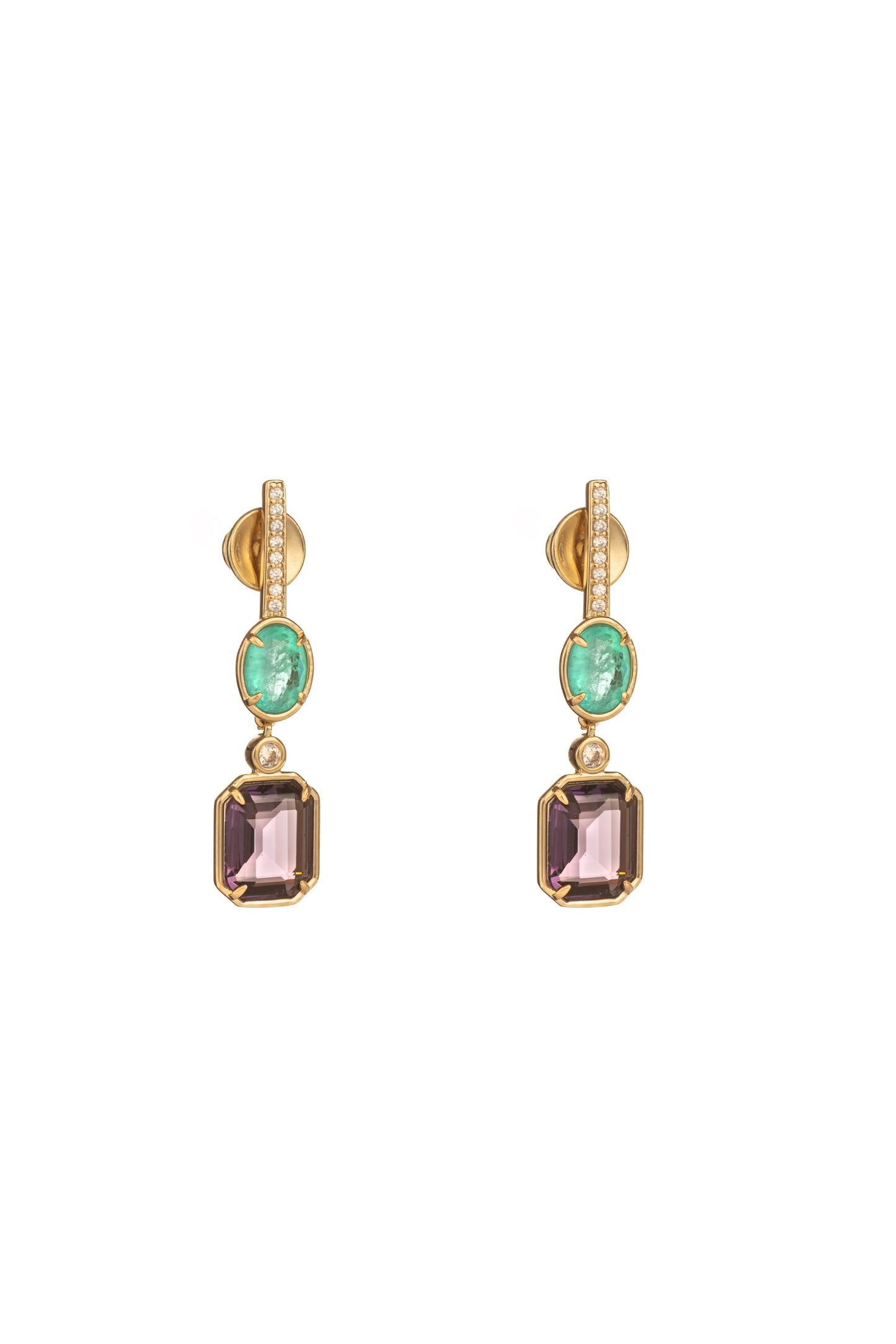 Dual Gemstone Earrings