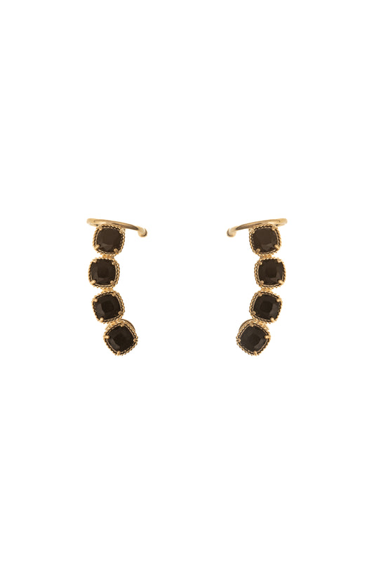 Midnight Gold Hoops
