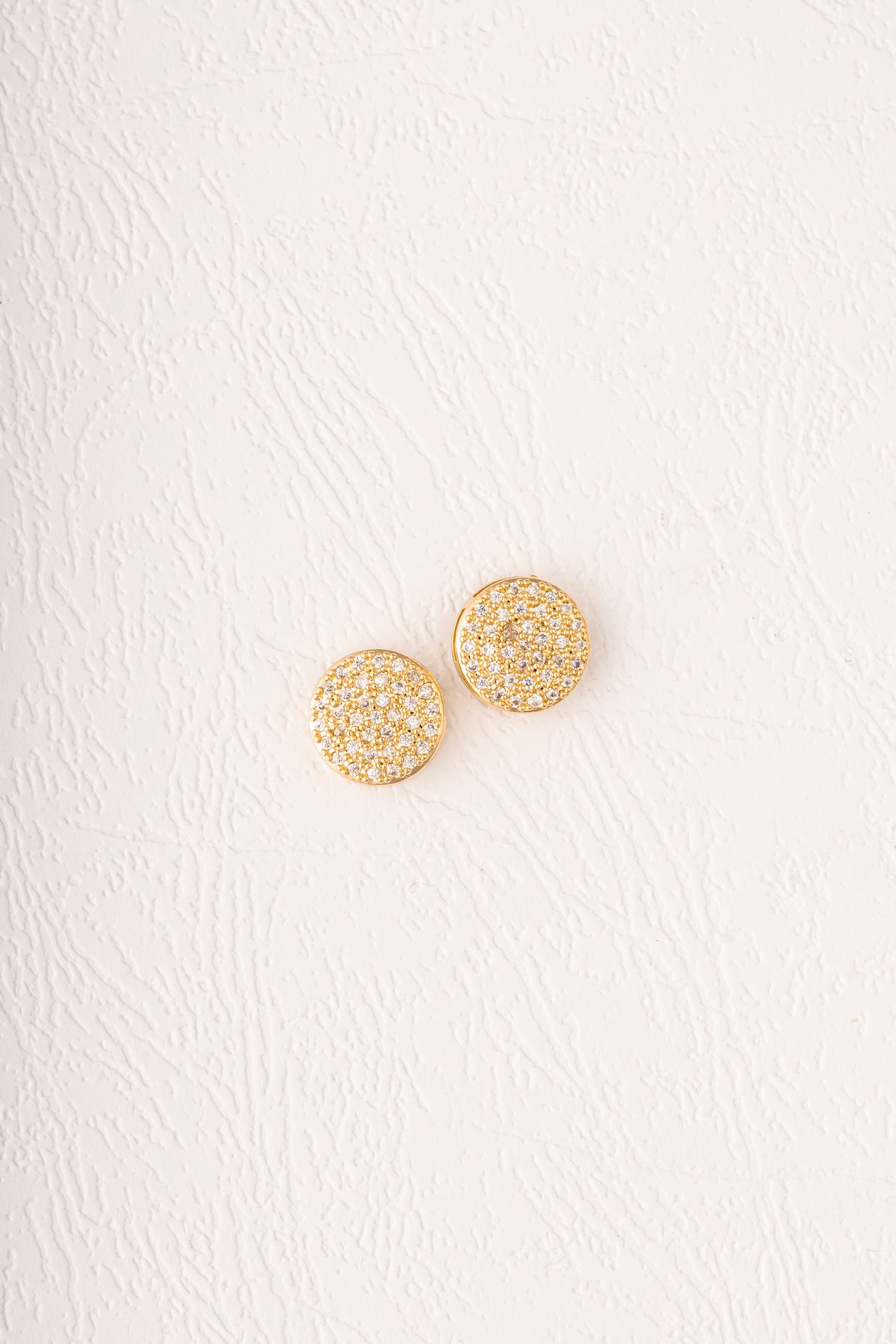 Cristal Coin Stud Earrings