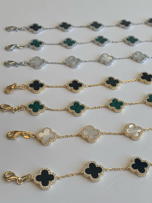 Pulsera Treboles Zirconias