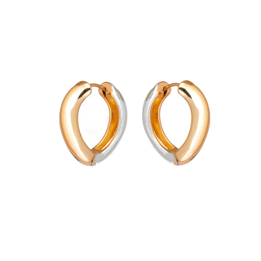 Two-Tone Hoop Earrings